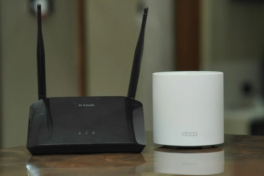 Home Wi-Fi routers on a table